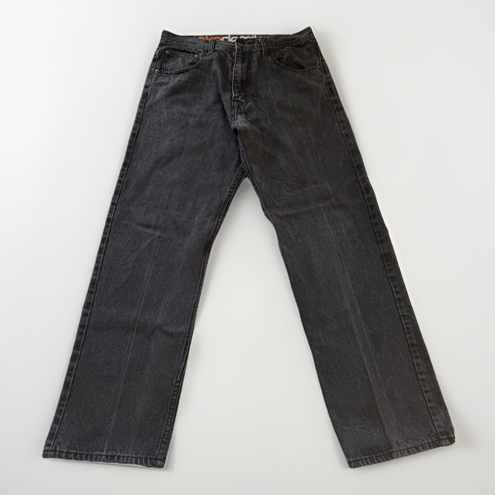 Vintage Akademiks Jeans Straight Leg Black Denim Mens 34x32 Akademiks
